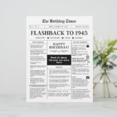 Geboren 1945 Schwarz-Weiß-Mock-Zeitung (Stehend Vorderseite)