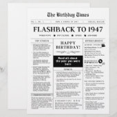 Geboren 1947 Mock Newspaper Schwarzweiß (Vorne/Hinten)