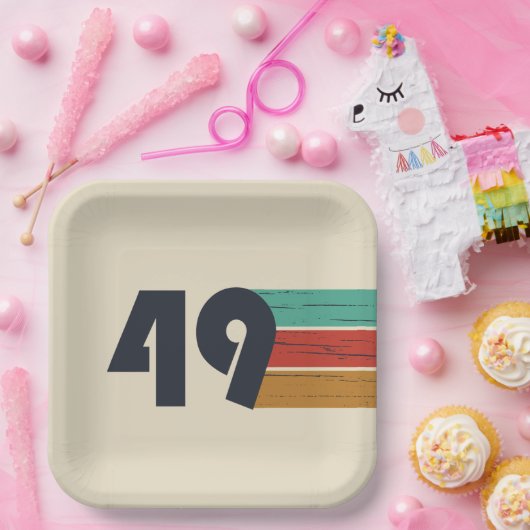 geboren 1949 Vintager Geburtstag Pappteller (Party)