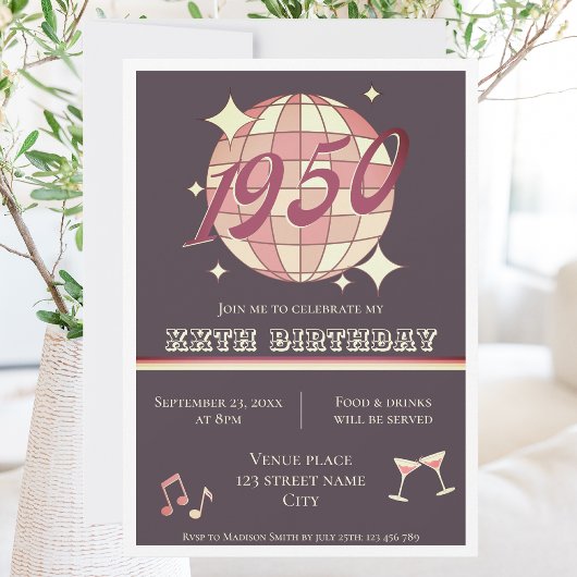 Geboren 1950 75. Geburtstagsparty Einladung