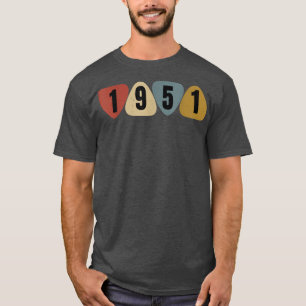 Geboren 1951 Geburtstag des Gitarrist Plektrum Mus T-Shirt