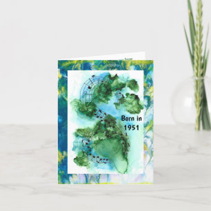 Geboren 1951 Geburtstagsspass Karte