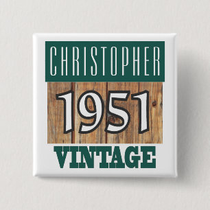 Geboren 1951, Personalisiertes Jahr der Geburt Button