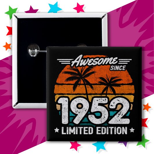 Geboren 1952 Limited Edition Retro Phantastisch se Button