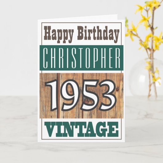 Geboren 1953 Grußkarte Karte (Gelbe Blume)