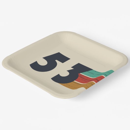 geboren 1953 Vintager Geburtstag Pappteller (Gewinkelt)