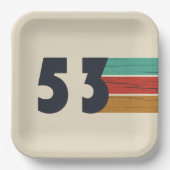 geboren 1953 Vintager Geburtstag Pappteller (Vorderseite)