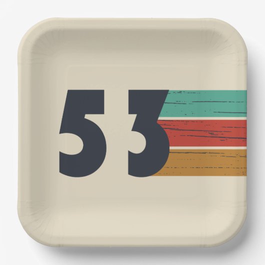 geboren 1953 Vintager Geburtstag Pappteller (Vorderseite)