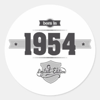 Geboren 1954 (dunkel und dunkel) runder aufkleber