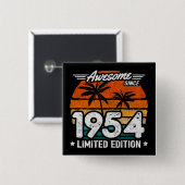 Geboren 1954 Limited Edition Retro Phantastisch se Button (Vorne & Hinten)