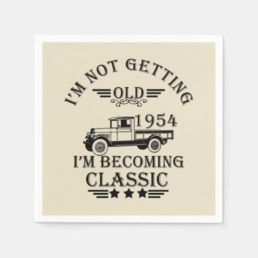 geboren 1954 Vintage Geburtstagsparty Serviette (Vorderseite)