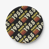 Geboren 1955 70. Geburtstag Pappteller (Vorderseite)