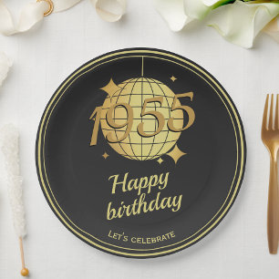 Geboren 1955 70. Geburtstagsparty Black Paper Plat Pappteller
