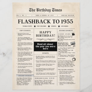 Geboren 1955 Mock Newspaper zum 70. Geburtstag