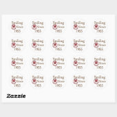 Geboren 1955 runder aufkleber (Blatt)