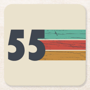 Geboren 1955 Vintage 70. Geburtstagsgeschenk Rechteckiger Pappuntersetzer