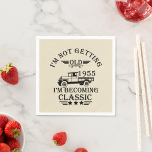 Geboren 1955 Vintage Geburtstagsgeschenke Serviette