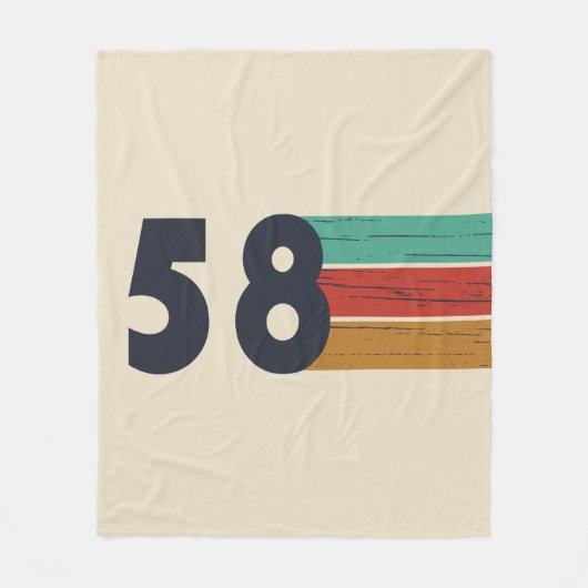 geboren 1958 Vintager Geburtstag Fleecedecke (Vorderseite)