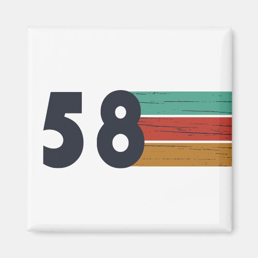 geboren 1958 Vintager Geburtstag Magnet (Vorne)