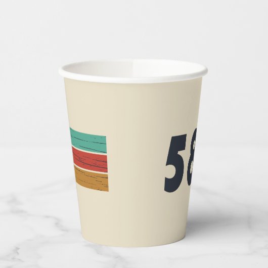 geboren 1958 Vintager Geburtstag Pappbecher (Links)