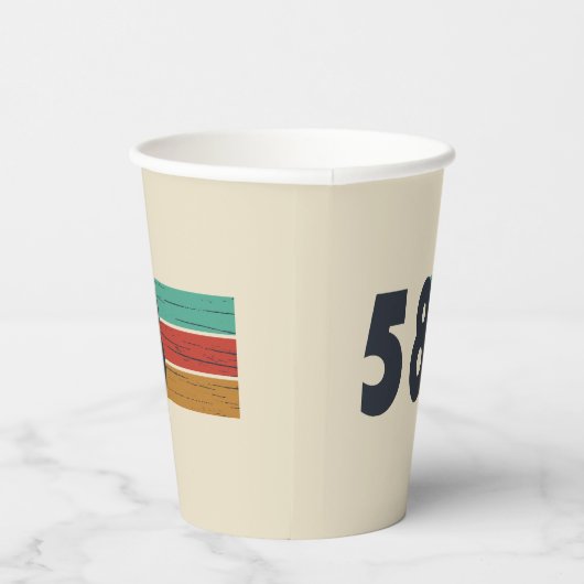 geboren 1958 Vintager Geburtstag Pappbecher (Rechts)