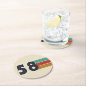 geboren 1958 Vintager Geburtstag Runder Pappuntersetzer (Vor Ort)