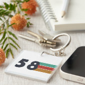 geboren 1958 Vintager Geburtstag Schlüsselanhänger (Vorderseite rechts)