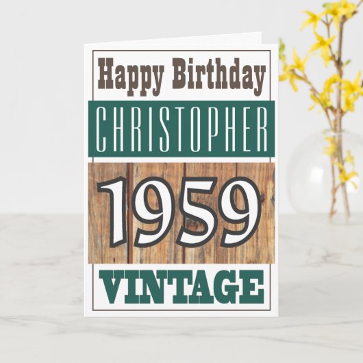 Geboren 1959 Grußkarte Karte (Gelbe Blume)