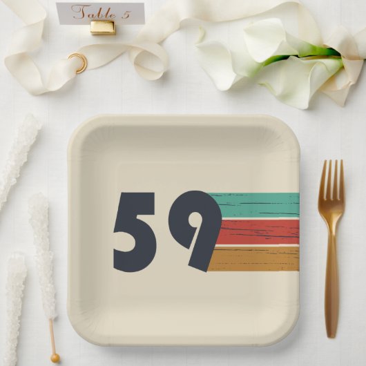 geboren 1959 Vintager Geburtstag Pappteller (Hochzeit)