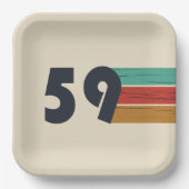 geboren 1959 Vintager Geburtstag Pappteller (Vorderseite)