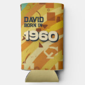 Geboren 1960 - Geometrisches Design - Retro-60er - Selters Dosenkühler (Rückseite)