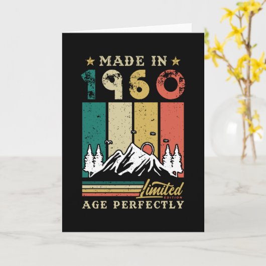 Geboren 1960 karte (Gelbe Blume)