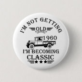 geboren 1960 Vintage Geburtstagsgeschenke Button (Vorderseite)