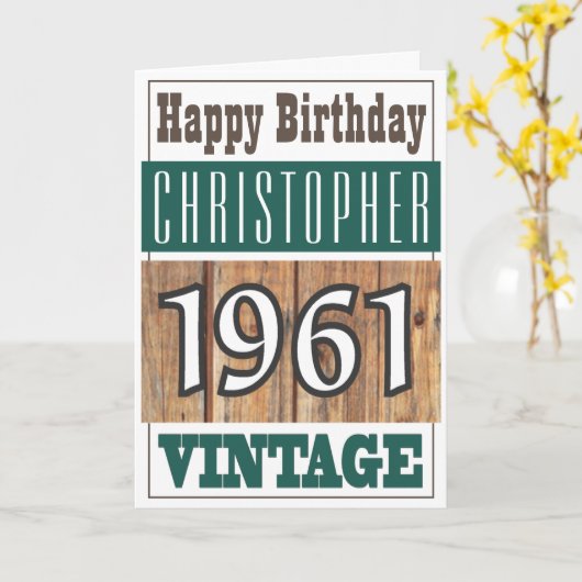 Geboren 1961 Grußkarte Karte (Gelbe Blume)