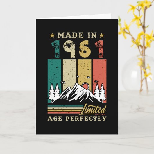 Geboren 1961 karte (Gelbe Blume)