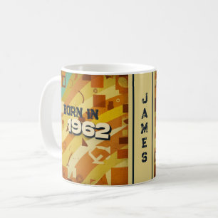 Geboren 1962 Name Tasse - 60er Retro Geometric Des