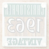 Geboren 1962 Vintages Geburtstagsgeschenk Glasuntersetzer (Rückseite)