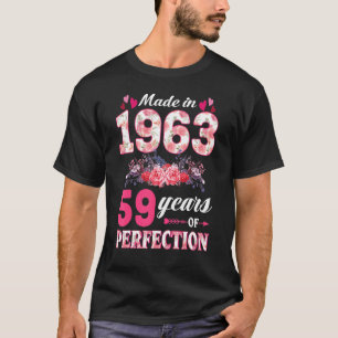 Geboren 1963 florale 59. Geburtstag 59 Jahre alte T-Shirt