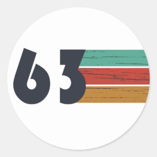 geboren 1963 Vintage Geburtstagsgeschenke Runder Aufkleber