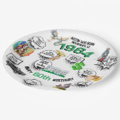 Geboren 1964 Fun Facts Birthday Pappteller (Schrägansicht)