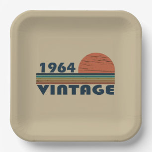 Geboren 1964 Vintager Geburtstag Pappteller