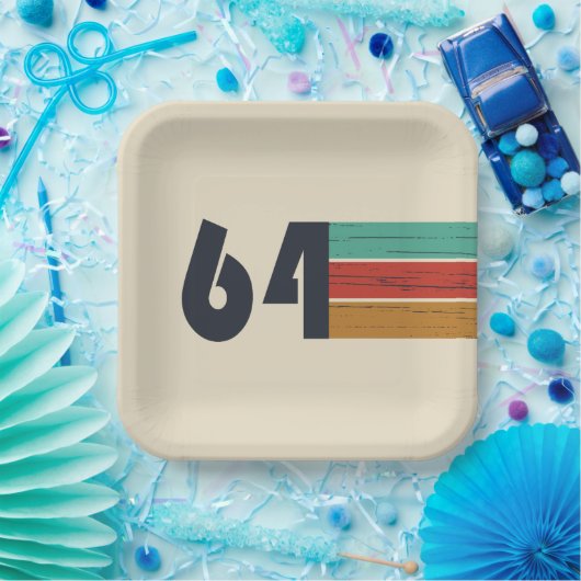 geboren 1964 Vintager Geburtstag Pappteller (Party)