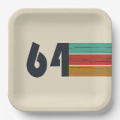 geboren 1964 Vintager Geburtstag Pappteller (Vorderseite)