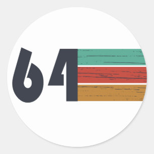 geboren 1964 Vintager Geburtstag Runder Aufkleber