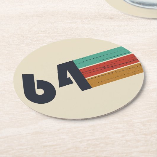 geboren 1964 Vintager Geburtstag Runder Pappuntersetzer (Angewinkelt)