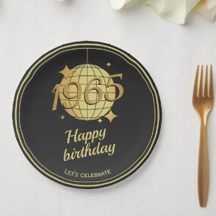 Geboren 1965 60. Geburtstagsparty Black Paper Plat Pappteller