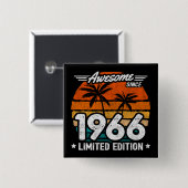 Geboren 1966 Limited Edition Retro Phantastisch se Button (Vorne & Hinten)