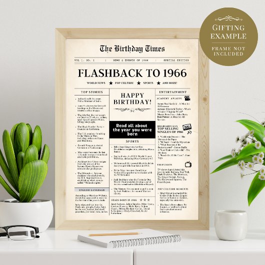 Geboren 1966 Mock Newspaper