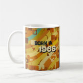 Geboren 1966 Name Tasse - 60er Retro Geometric Des (Links)