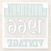 Geboren 1966 Personalisierter Untersetzer aus Glas (Rückseite)